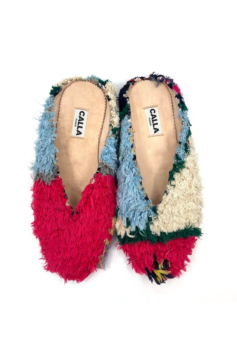 Aili Babouche Mules In Colors Neon Pink, Green, Blue, & Cream (Size 41) - Made X Hudson