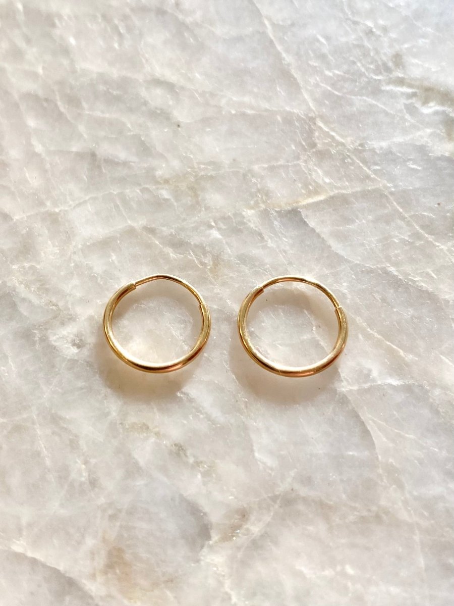 14k Solid Gold Endless Hoops (Multiple Sizes) - Made X Hudson