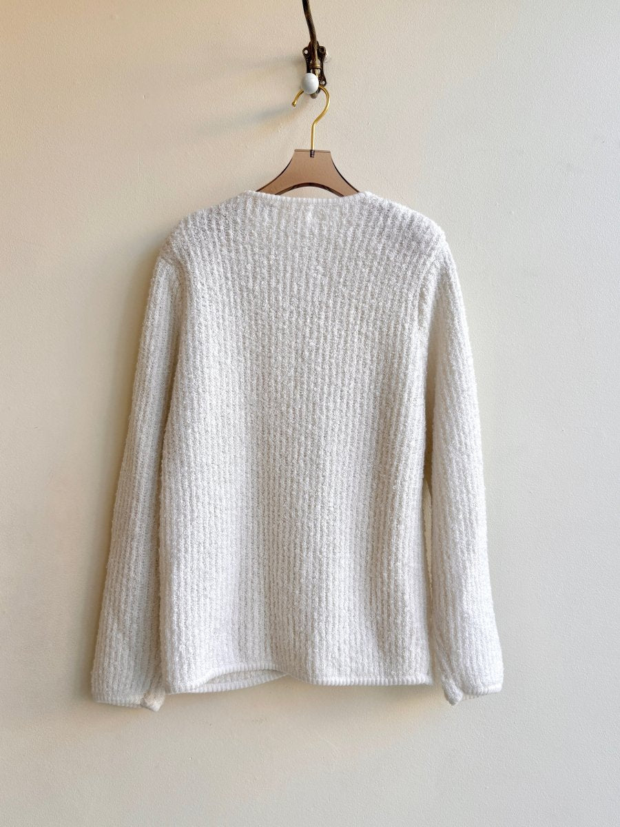 Adrian Lang | Ivory Knit Button - Up Cardigan Sweater (Vintage) - Made X Hudson
