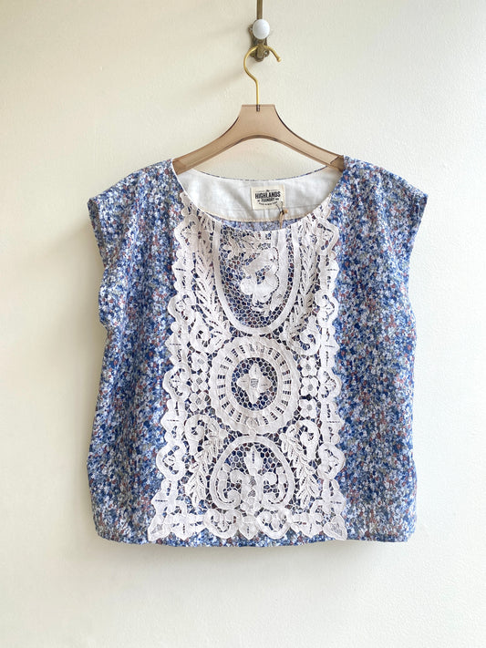 Heirloom Print + Crochet Box Top