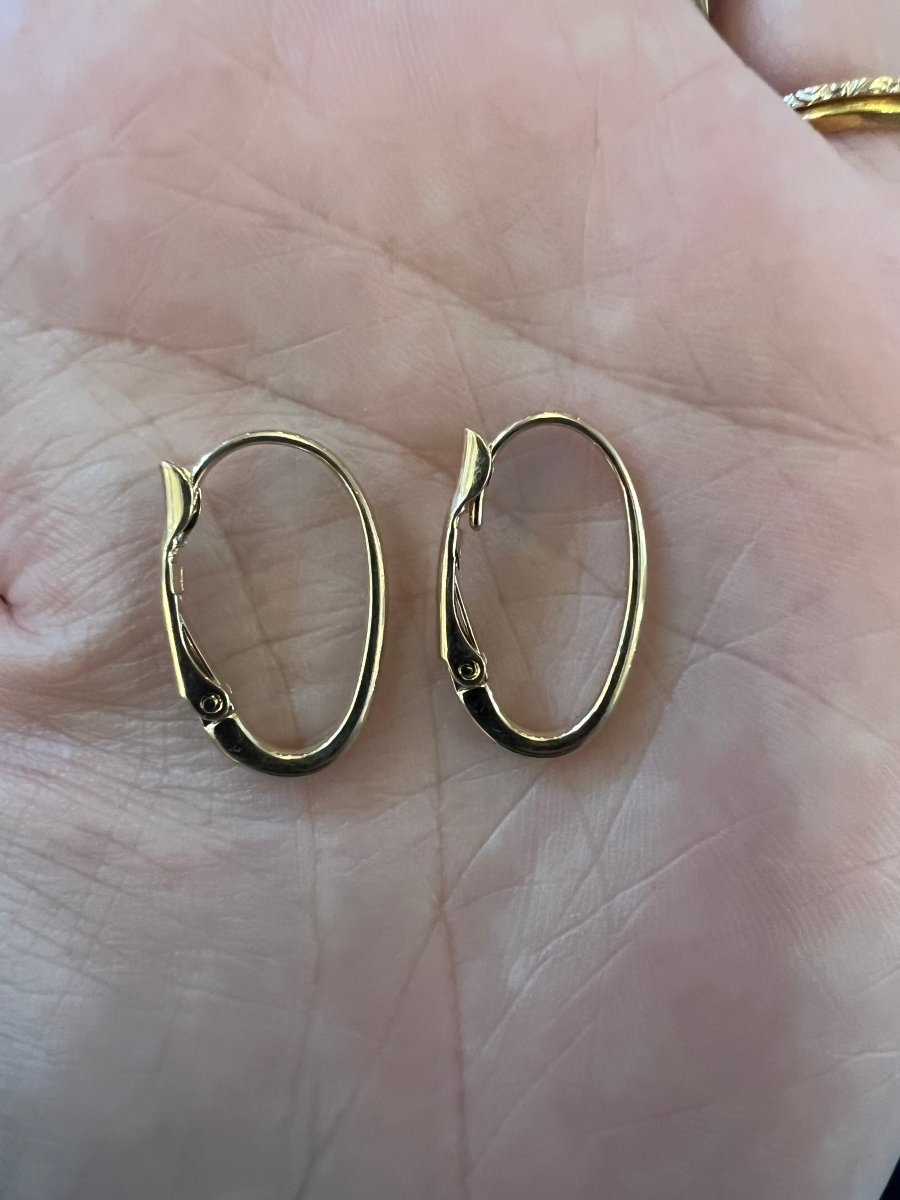 18k Gold Filled Simple Oval Thin Hoops - Made X Hudson