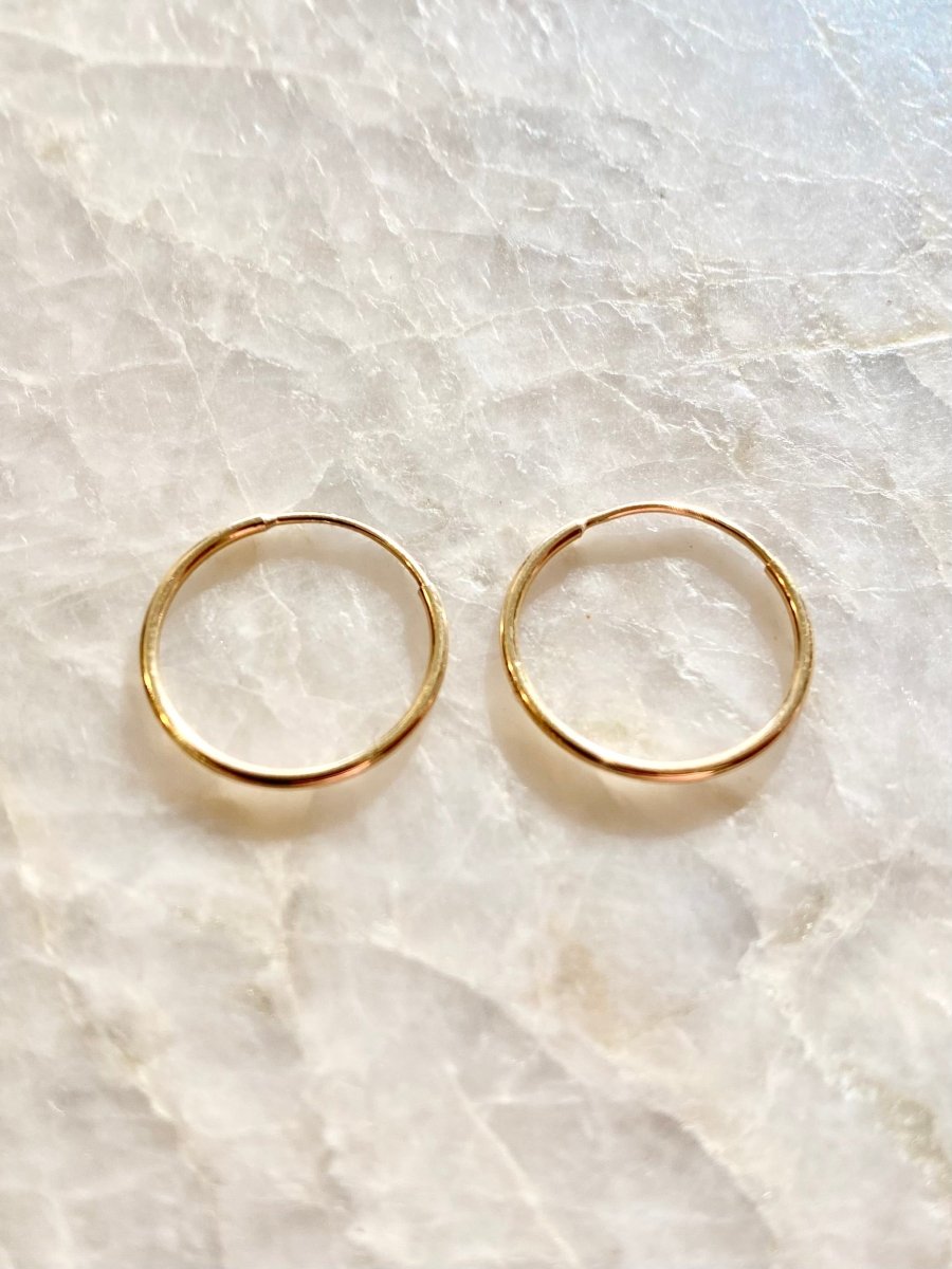 14k Solid Gold Endless Hoops (Multiple Sizes) - Made X Hudson