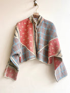 Reversible Kaira Quilted Cropped Jacket in Colors Peach, Latte, Sky Blue, Light Green & Dusty Lavender, Ruby, Tangerine - Made X Hudson