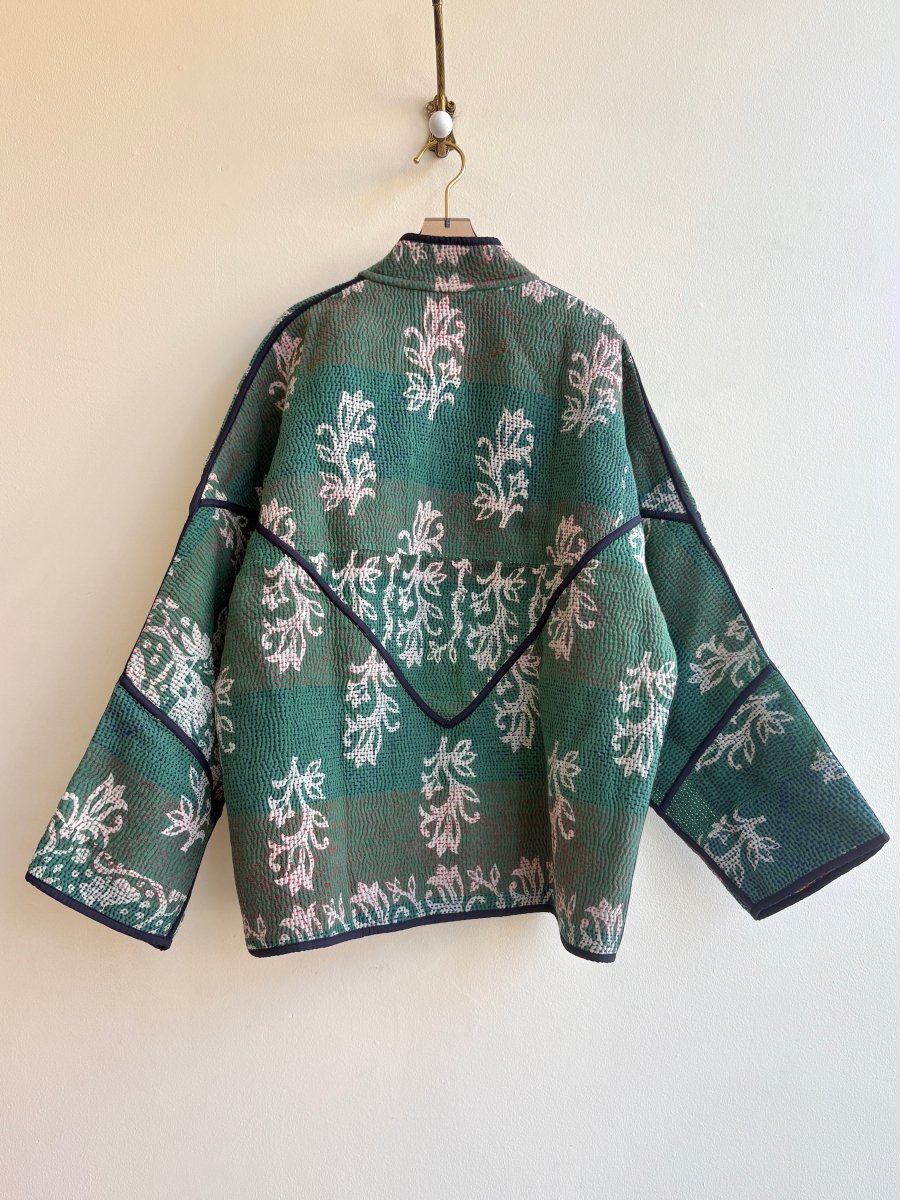 Reversible Ladhiya Quilted Jacket in Colors Light Teal, White, Red & Yellow, Red, Blue - Made X Hudson