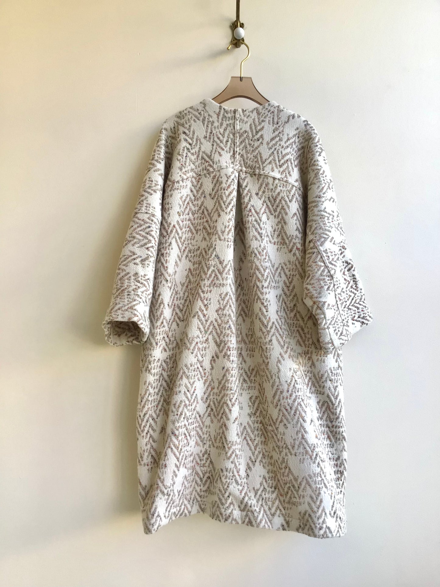 White & Flax Chevron Multi Color Speckled Long Chore Jacket