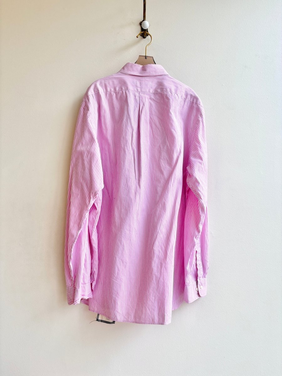 Pink Striped Patchwork Oxford in Salmon (Reworked) - Made X Hudson