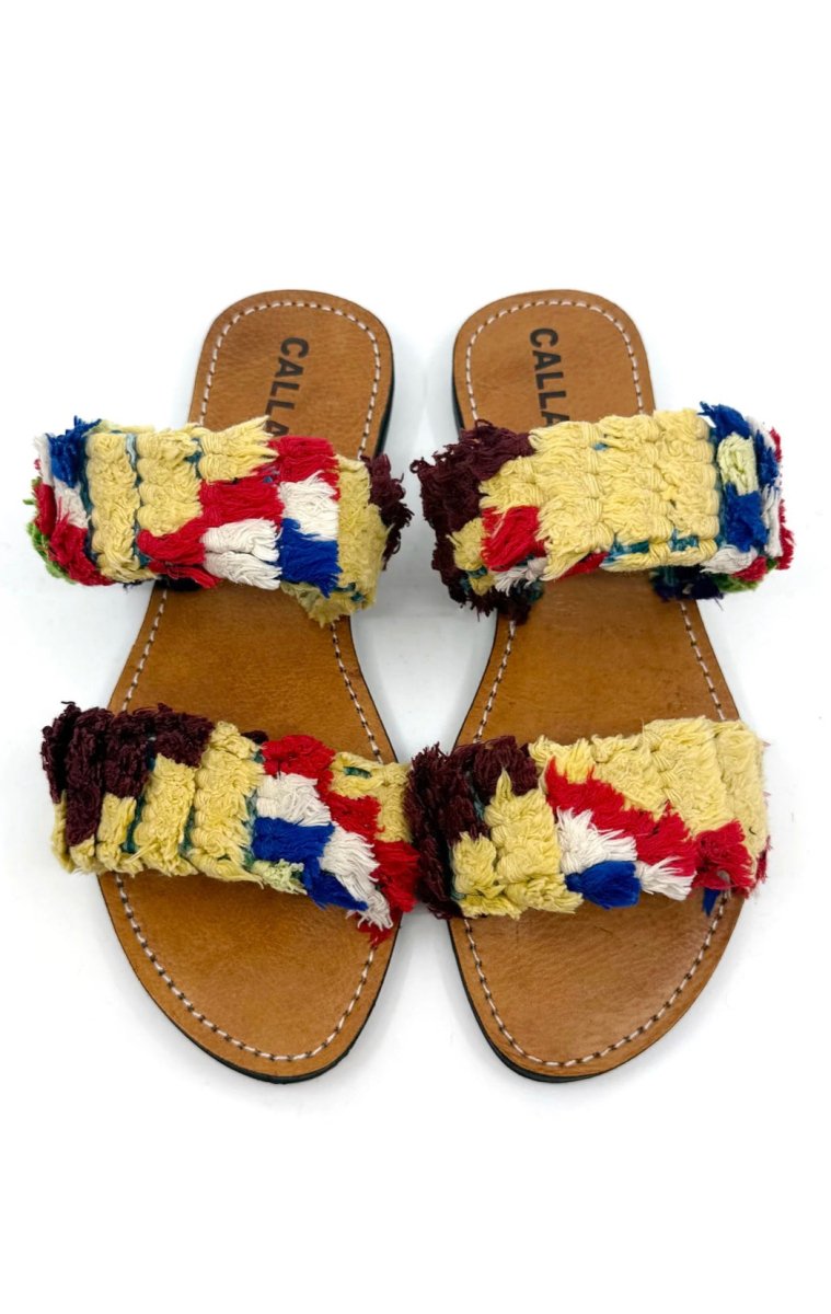 Hali Sandals “Nova” In Colors Straw, Maroon, Cobalt, Kelp (Size 41) - Made X Hudson