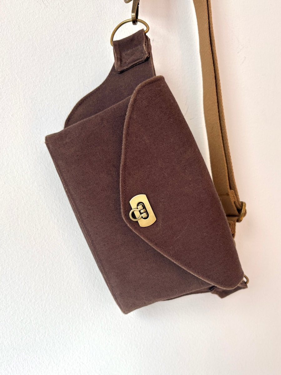 Cross - Body Bag in Peat Canvas - Made X Hudson