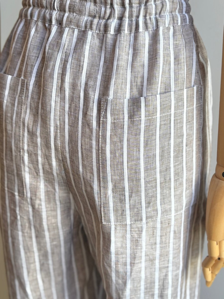 Striped Linen Wide - Leg Pant - Made X Hudson