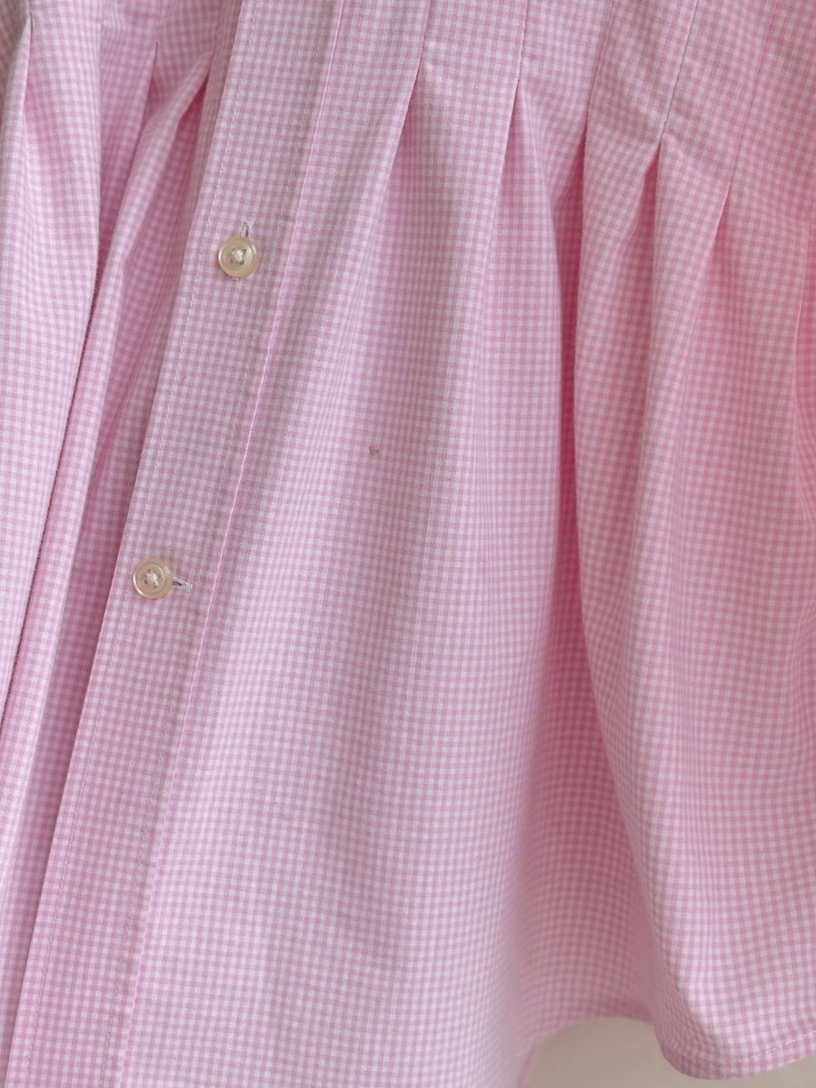 Kevin Dress | Pale Pink Mini Check Shirt Dress (Reworked) - Made X Hudson