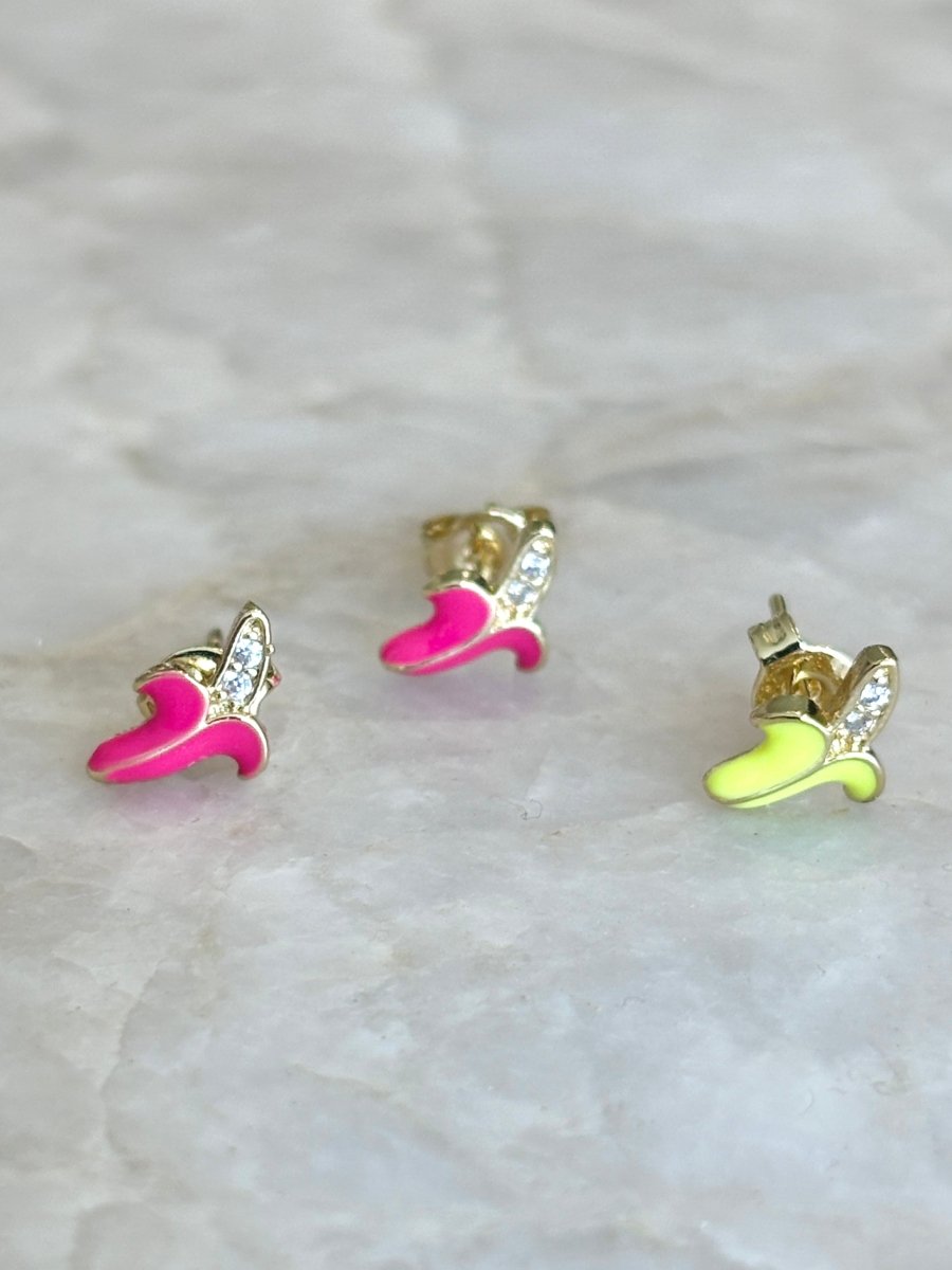 14K Plated Peeled Banana Enamel Stud Earrings (Single) - Made X Hudson