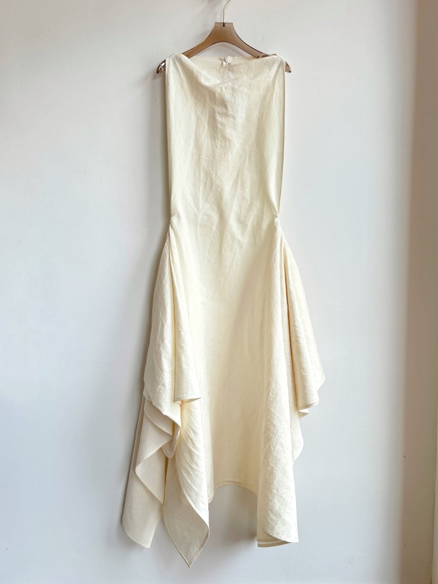 Zero - Waste Dress in Ivory Cotton - Linen - Made X Hudson