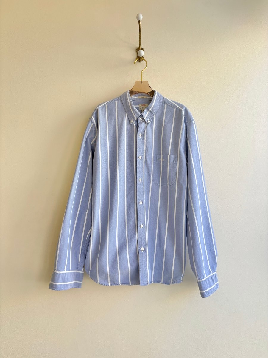 Everyday Button Down Blue Pinstripe Long Sleeve Shirt (Reworked) - Made X Hudson