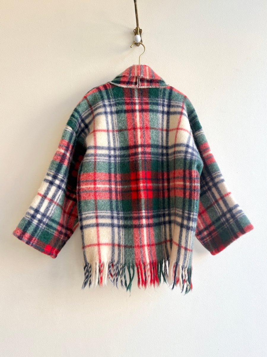 Red, Blue, Green, & Cream Plaid Heritage Blanket Coat - Made X Hudson