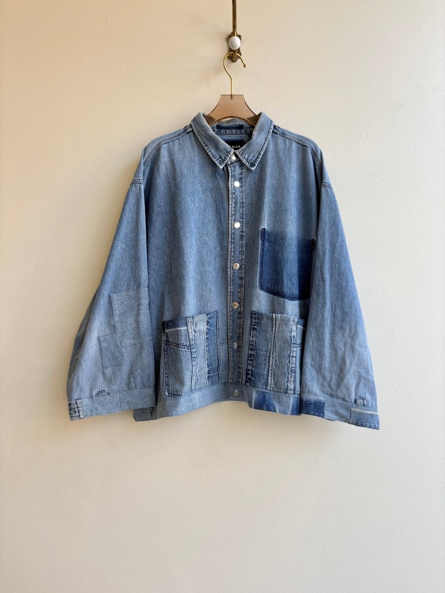 Multi - Patch Denim Shirtjacket (Reworked) - Made X Hudson