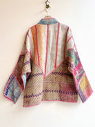 Reversible Ladhiya Quilted Jacket in Colors Light Clay, Hot Red, Bone White, Pink & Kelly Green, Light Blue, Deep Pink, Cream - Made X Hudson