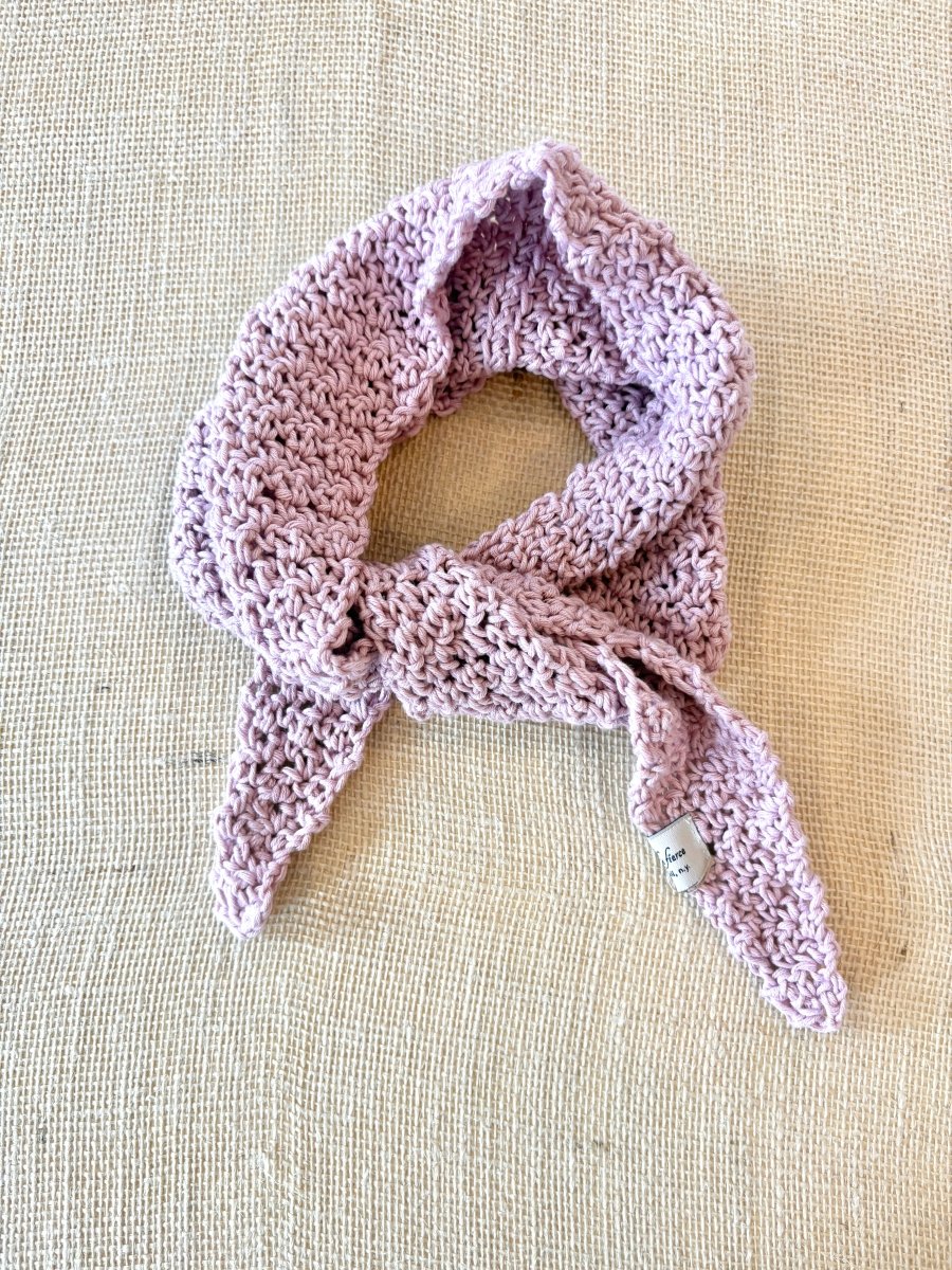 Blush Pink Cotton Crochet Scarf - Made X Hudson