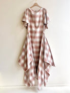 Deco Dress in Blush Faded Plaid Print - Made X Hudson