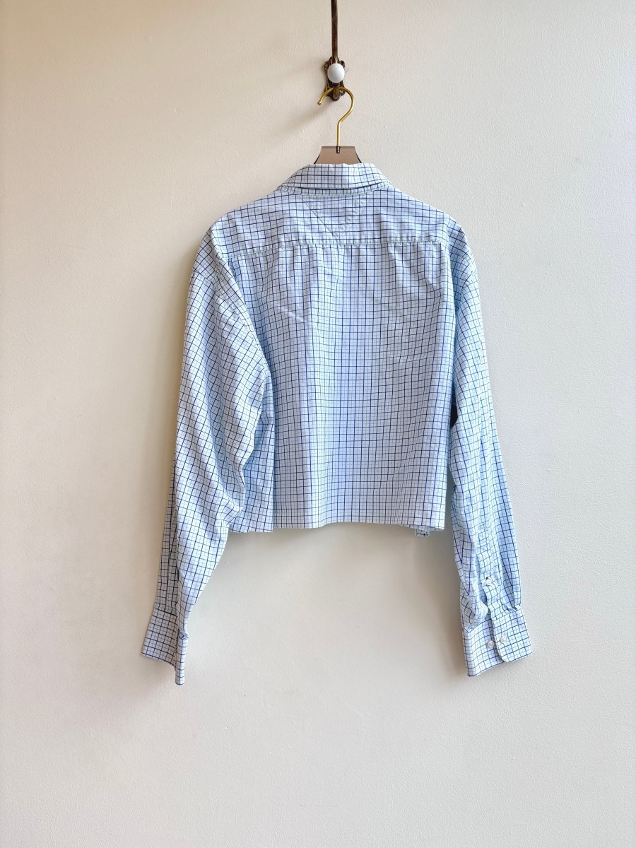 Blue & Mint Tattersall Plaid Annette Crop Top (Reworked) - Made X Hudson