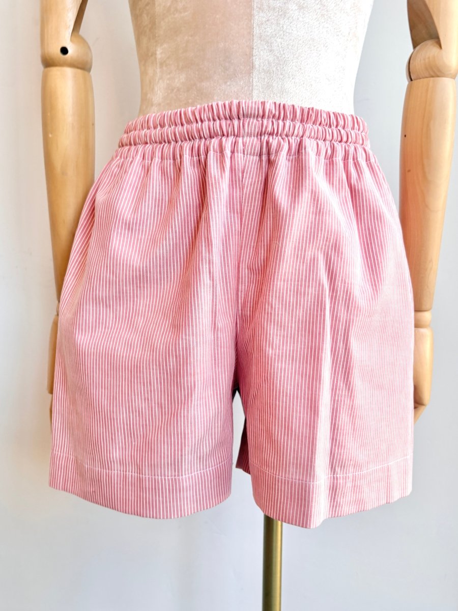 Pastel Red and White Stripe Town Shorts - Made X Hudson