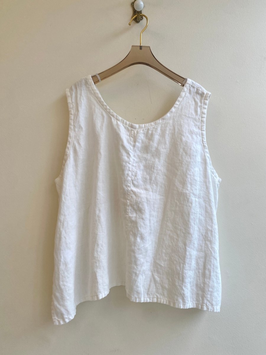 White Linen Tank Top - Made X Hudson