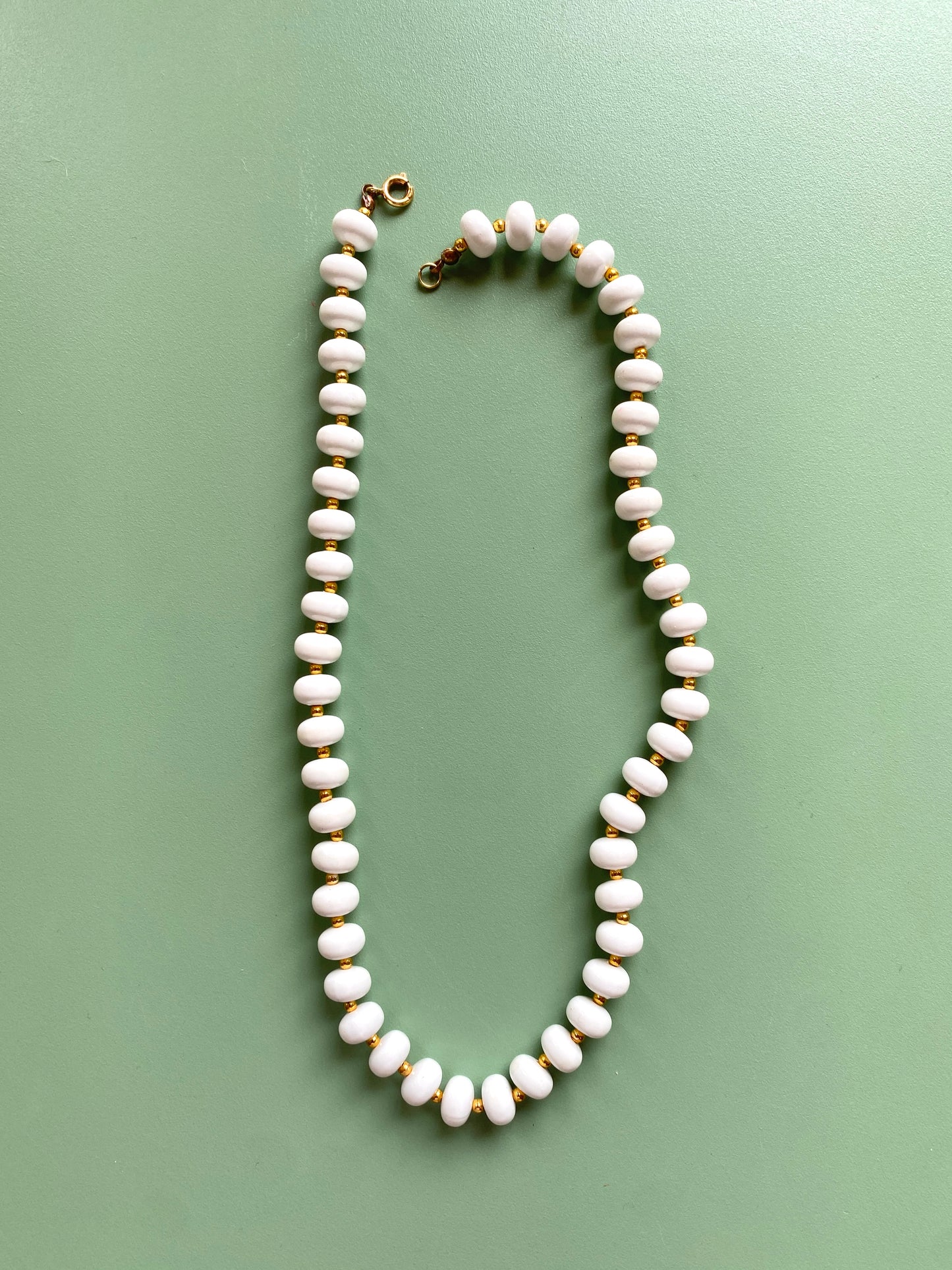 White Pearl and Gold Necklace