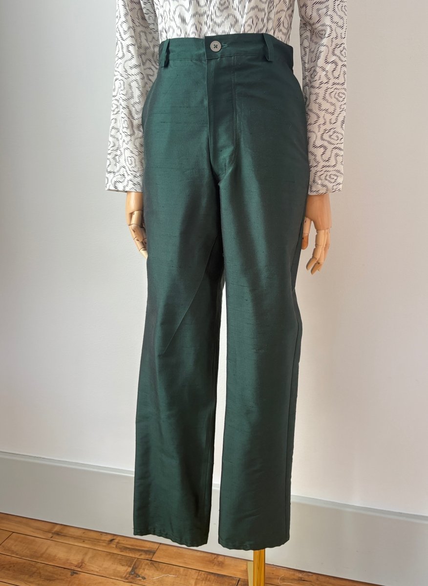 Marlene Jean in Emerald Silk Shantung - Made X Hudson