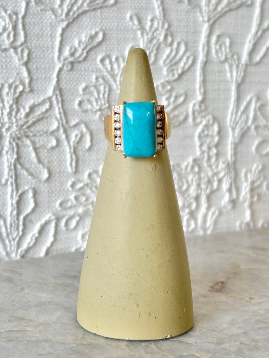 Gold Fill Ring w/ Turquoise Stone (Vintage) - Made X Hudson