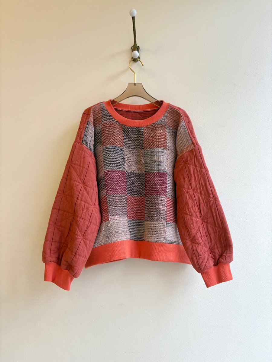 Persimmon Handwoven Quilted Sweater - Made X Hudson