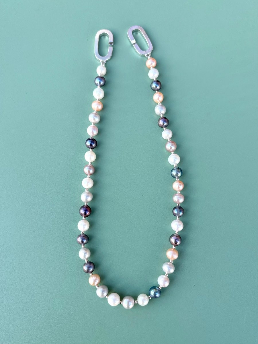 Large Link Multi Color Pearl Necklace (Multiple Colors) - Made X Hudson