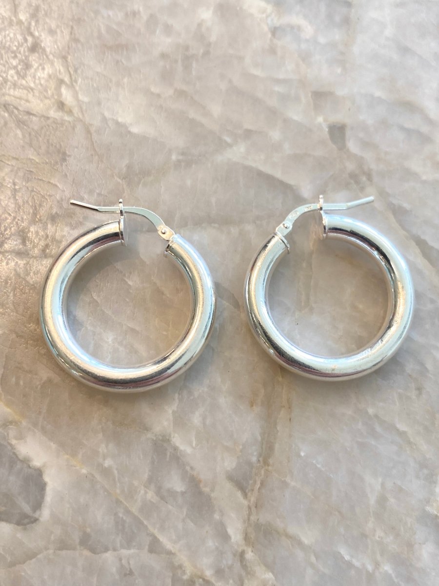 Sterling Silver Large Everyday Hoops - Made X Hudson