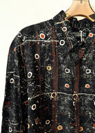 Bernini | Black Map Pattern Long Sleeve (Vintage) - Made X Hudson