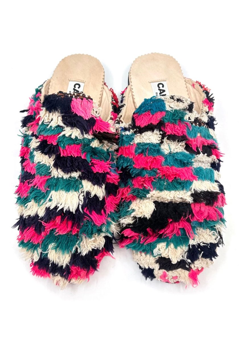 Niki Babouche “Handler” Flats In Colors Hot Pink, Black, Teal, Cream, (Size 39) - Made X Hudson