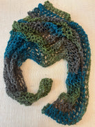 Moss and Peacock Triangle Crochet Shawl - Made X Hudson