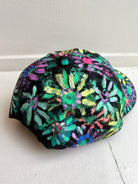 "Ivy" Black Baseball Cap w/ Lime Neon Flowers | Hand Painted - Made X Hudson