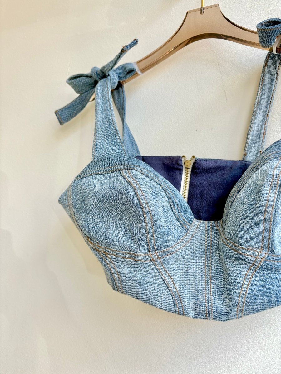 Upcycled Denim Bustier - Made X Hudson