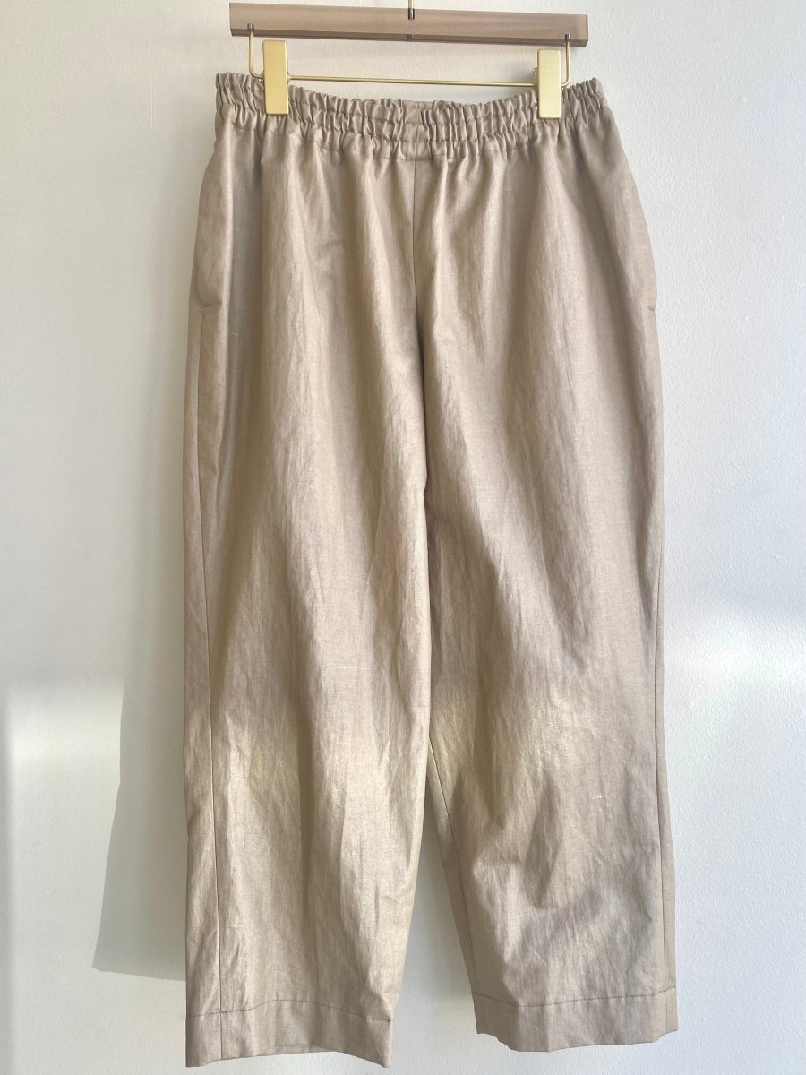 Gold Waxed Cotton Cropped Joggers - Made X Hudson