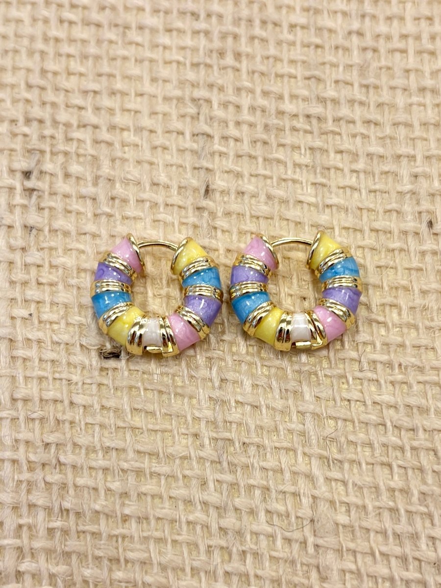 Pastel Rainbow Huggie Hoops (Enamel) - Made X Hudson
