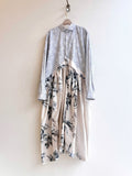 V - Line Shirtwaist Dress in Black & Cream Tropical and Black & White Floral (Reworked) - Made X Hudson