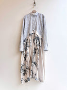 V - Line Shirtwaist Dress in Black & Cream Tropical and Black & White Floral (Reworked) - Made X Hudson