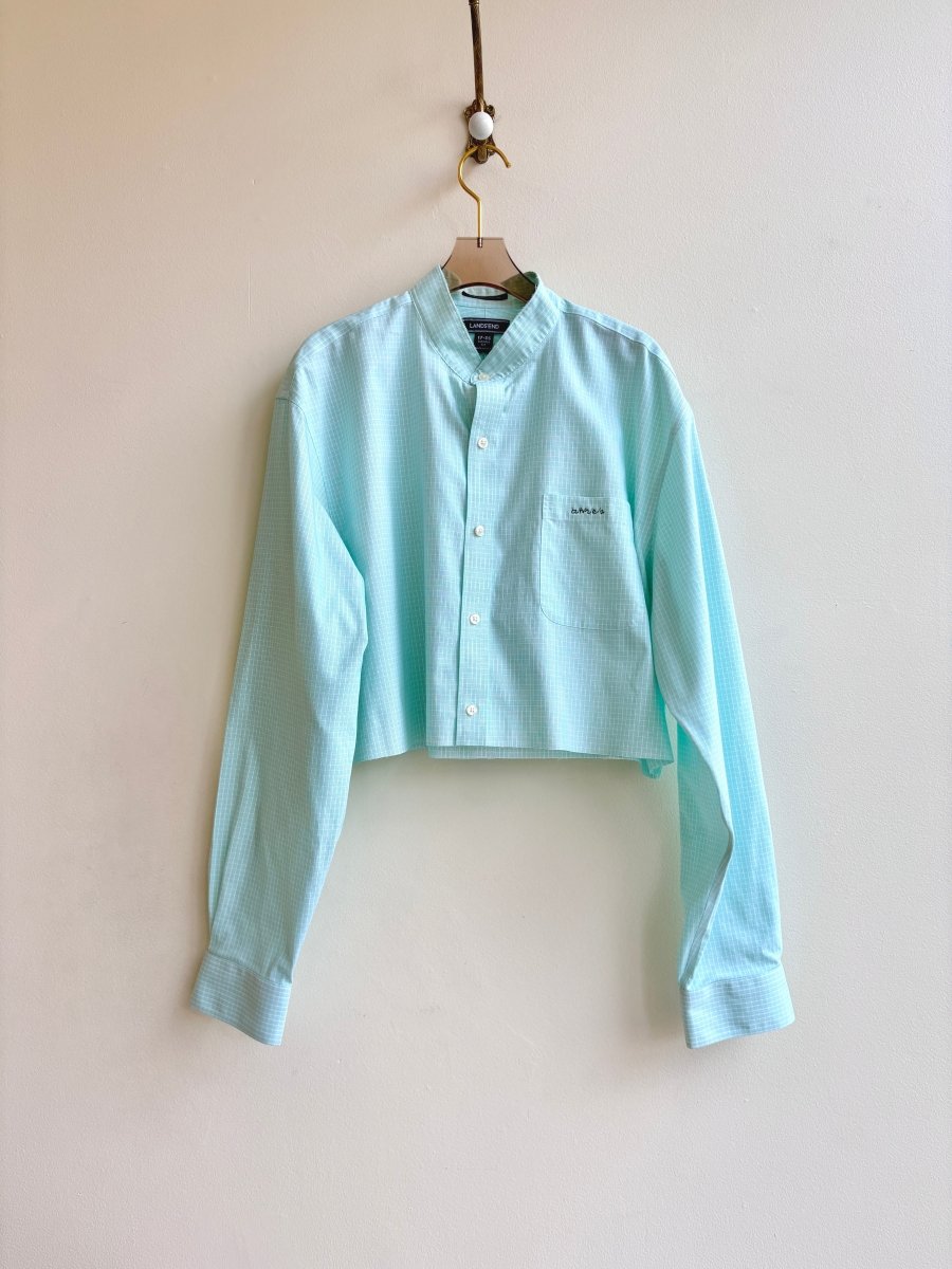 Mint Mini Plaid Annette Crop Top (Reworked) - Made X Hudson