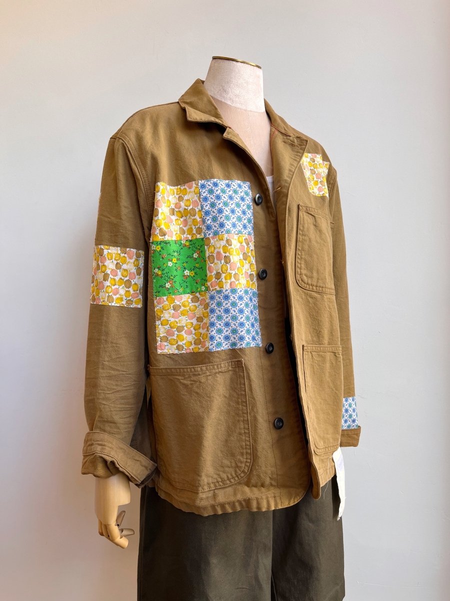 Brown Quilted Patchwork Chore Coat (Reworked) - Made X Hudson
