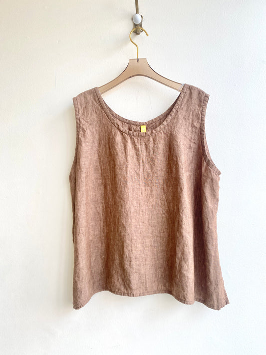 Brown Turf Linen Tank Top