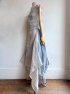 Sheer Zero-Waste Dress in Linen Ombré Shades of Blue - Made X Hudson