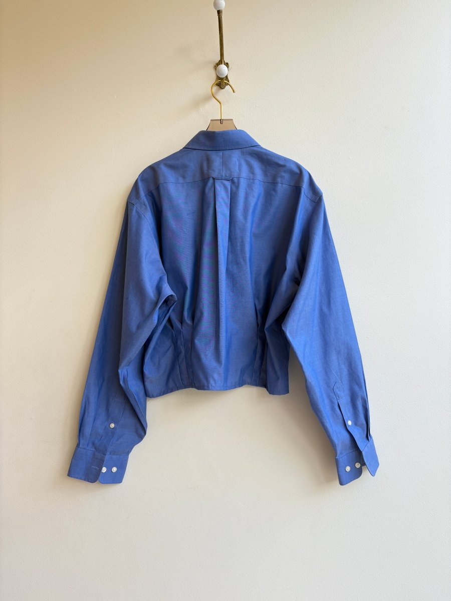 The Kevin Top | Stone Blue Top w/ Gathered Waist (Reworked) - Made X Hudson