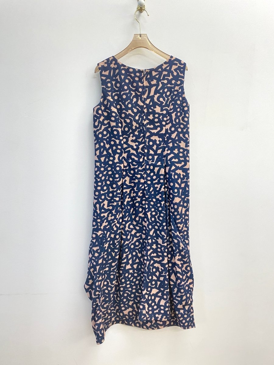 Comme Des Garcons | Blush & Navy Numbers Printed Cocktail Dress - Made X Hudson