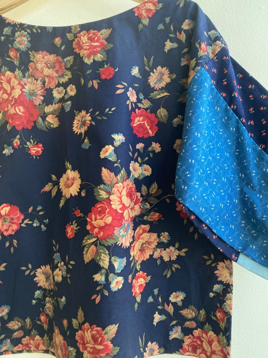 Navy Heirloom Floral Box Top - Made X Hudson