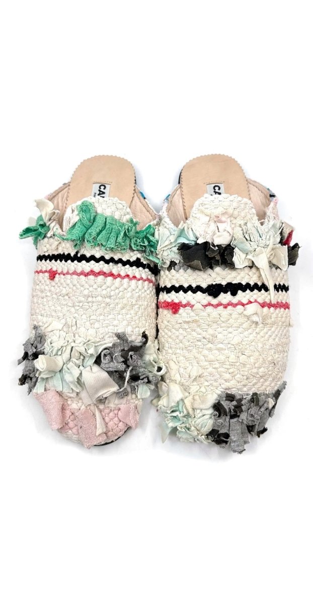 Kili Babouche “Ourika I” Flats In Colors Mint, Black, Cream & Coral (Size 45) - Made X Hudson