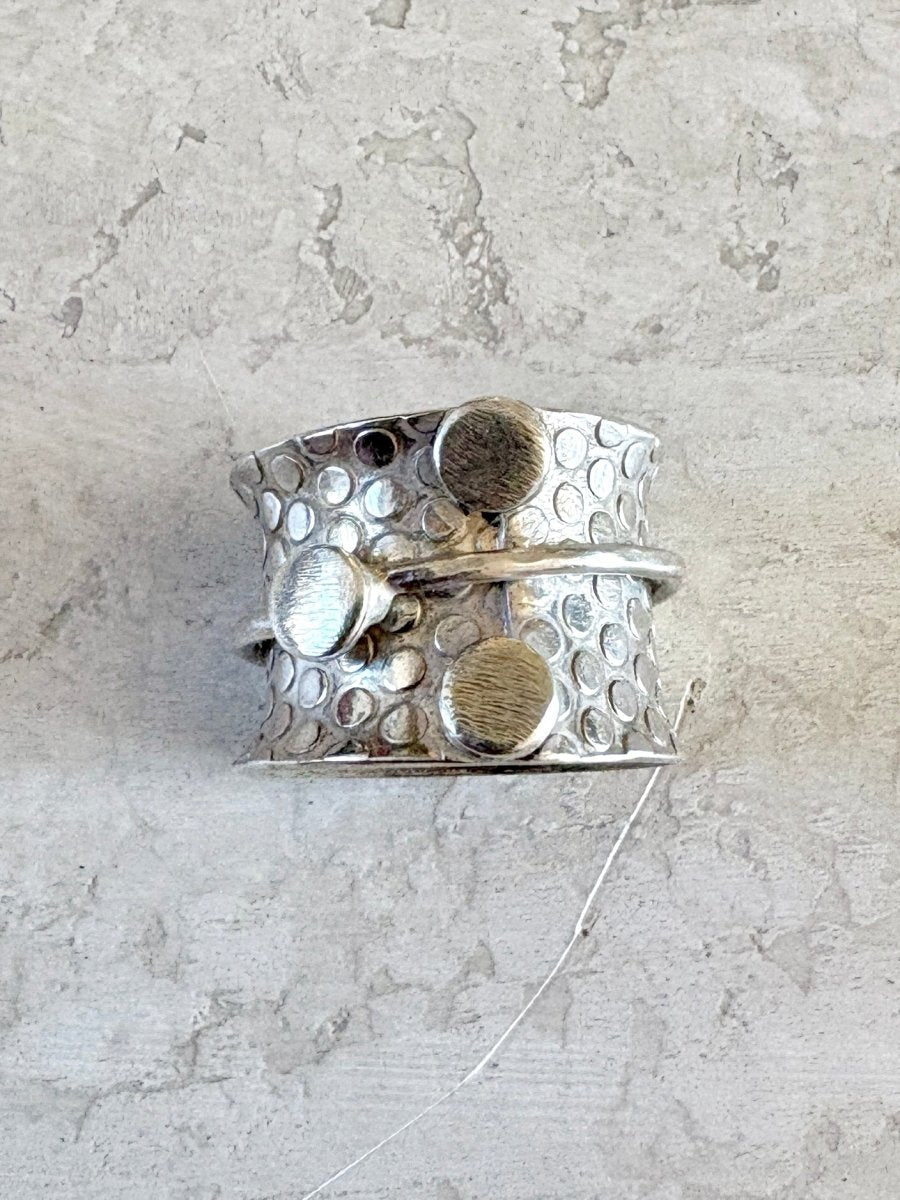 Handmade Sterling Silver Textured Spin Ring - Made X Hudson