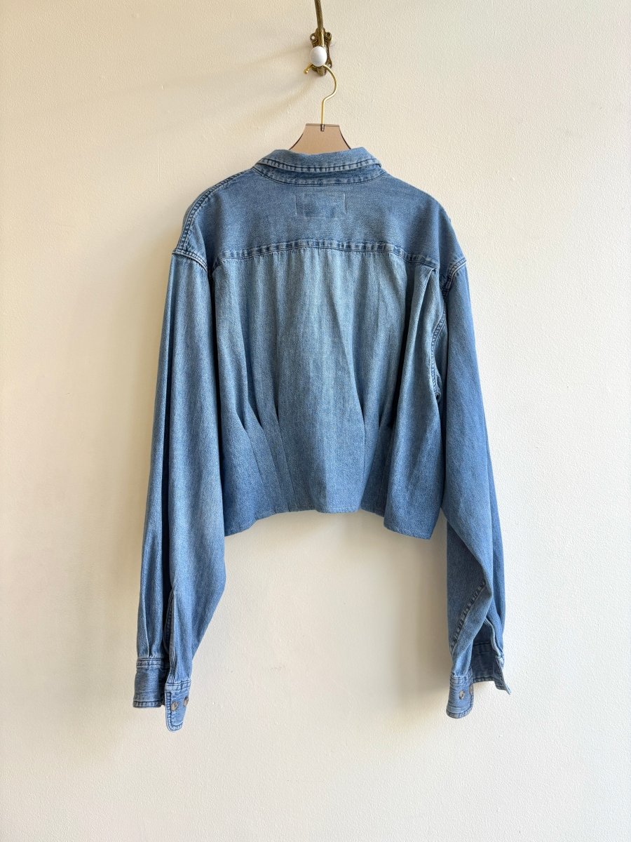 The Kevin Top | Lightweight Denim w/ Gathered Waist (Reworked) - Made X Hudson